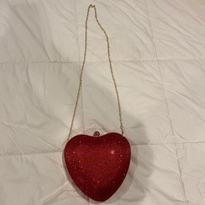 Red Heart-shaped Clutch